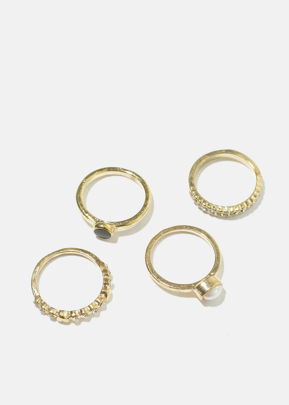 Pearl & Rhinestone Ring Set