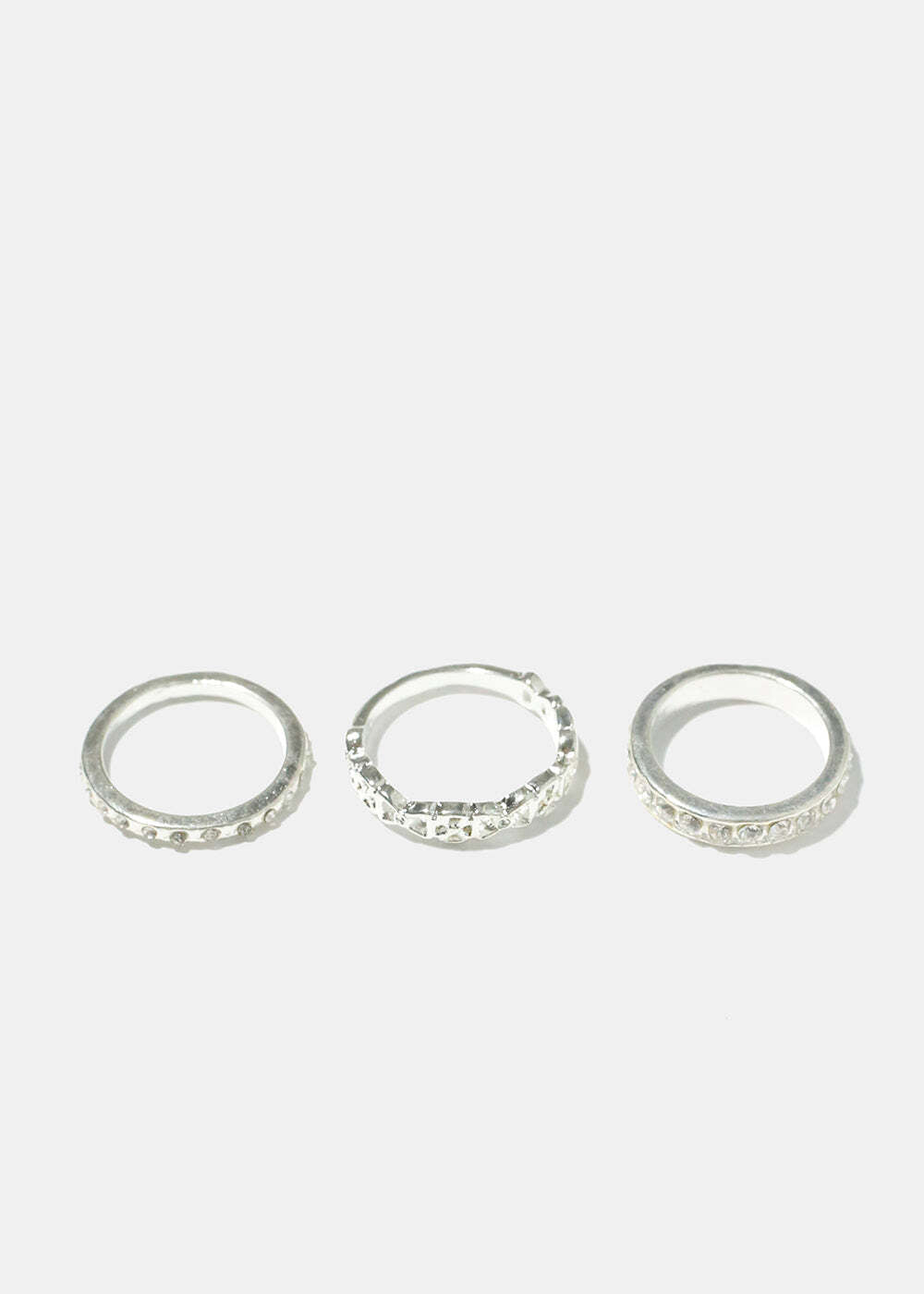 3 Piece Rhinestone Ring Set