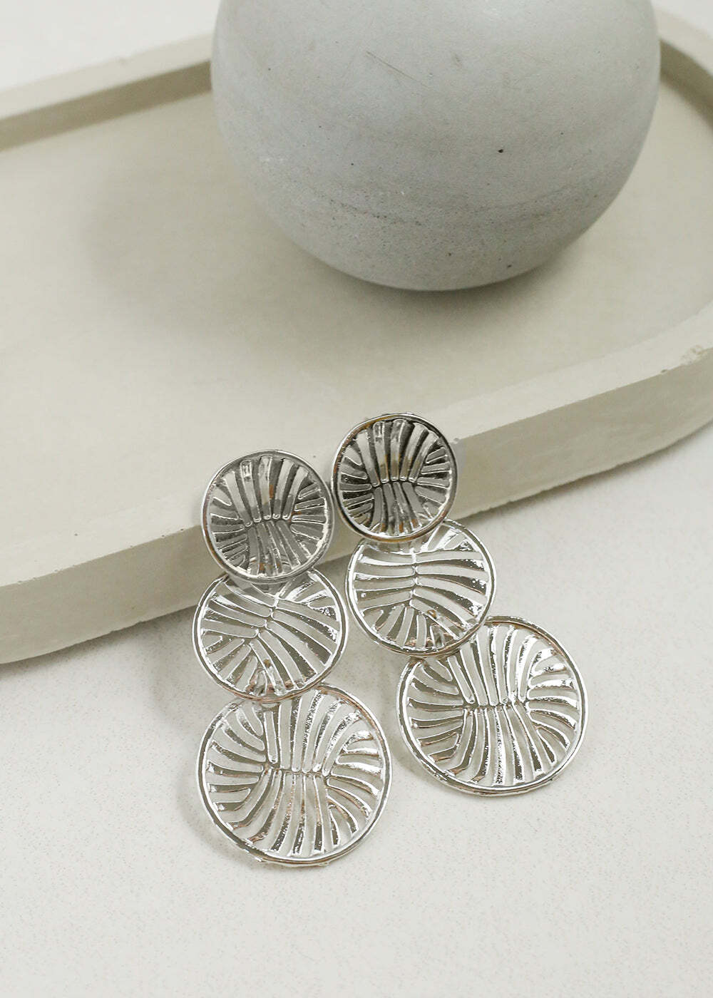 Triple Disc Dangle Earrings