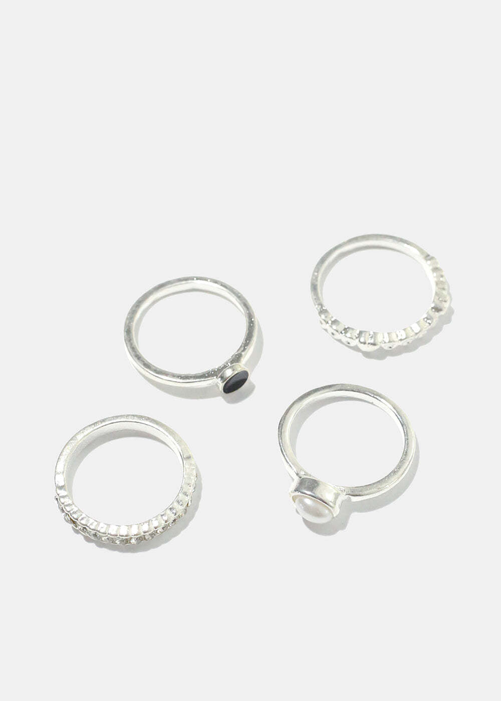 Pearl & Rhinestone Ring Set