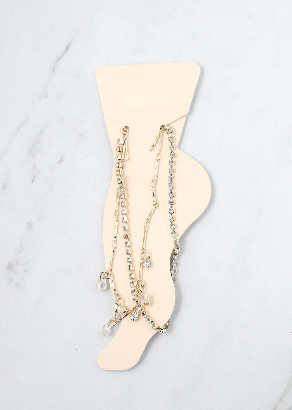 2-Layer Crystal Beads Anklet
