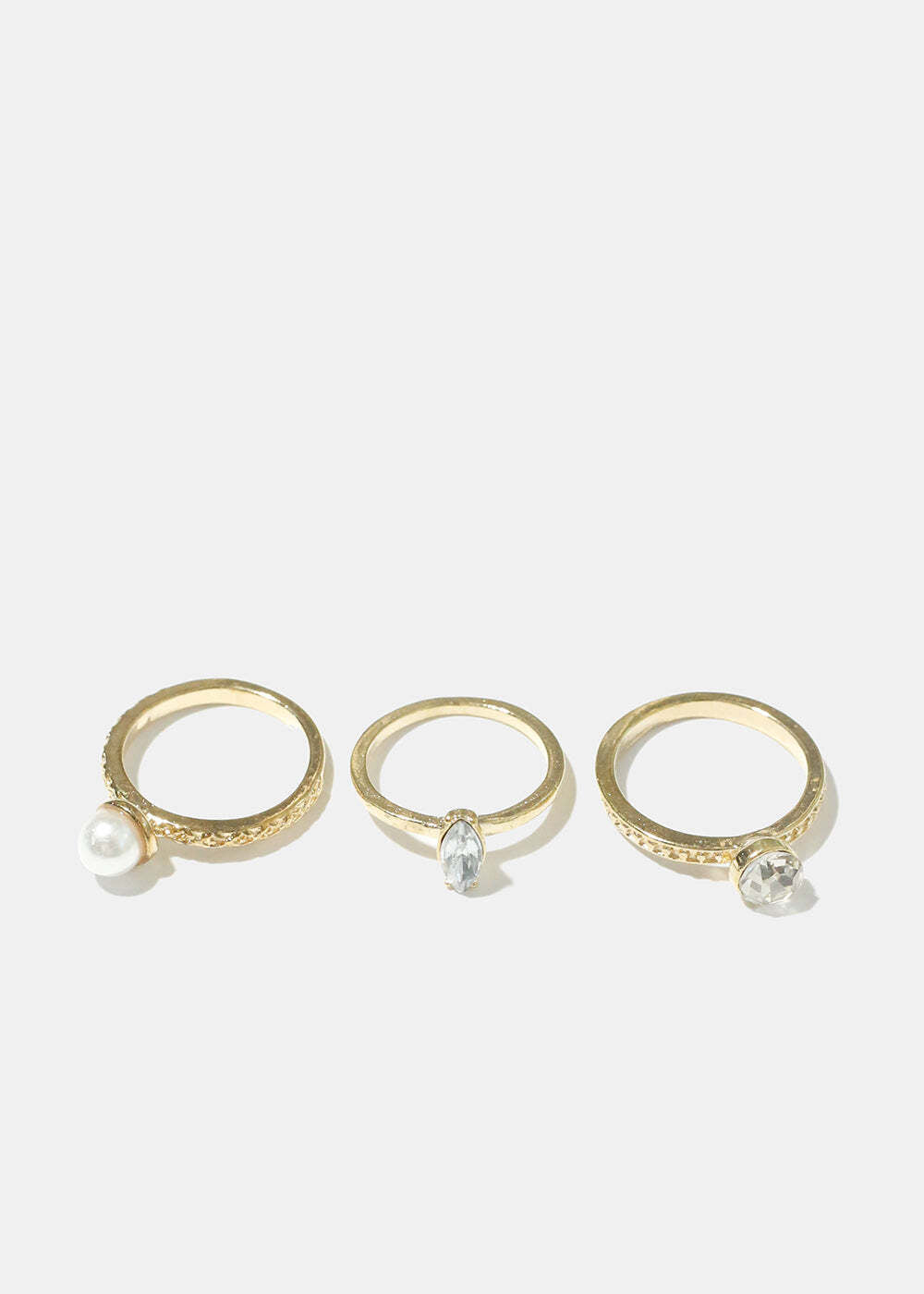 Pearl & Oval Rhinestone Rings