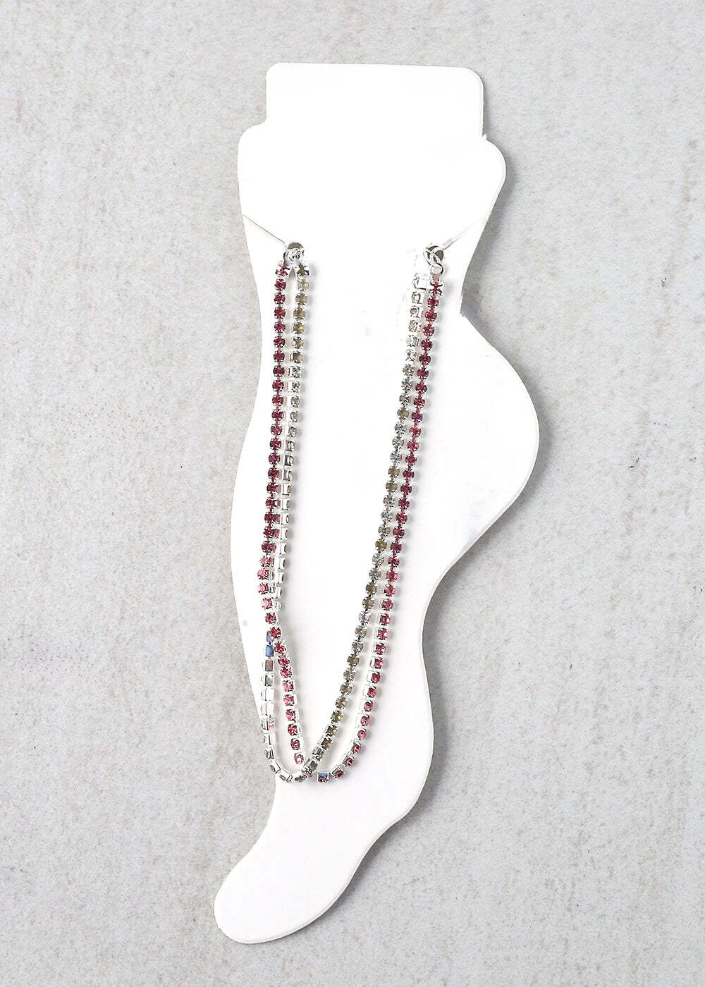2-Layered Rhinestone Anklet