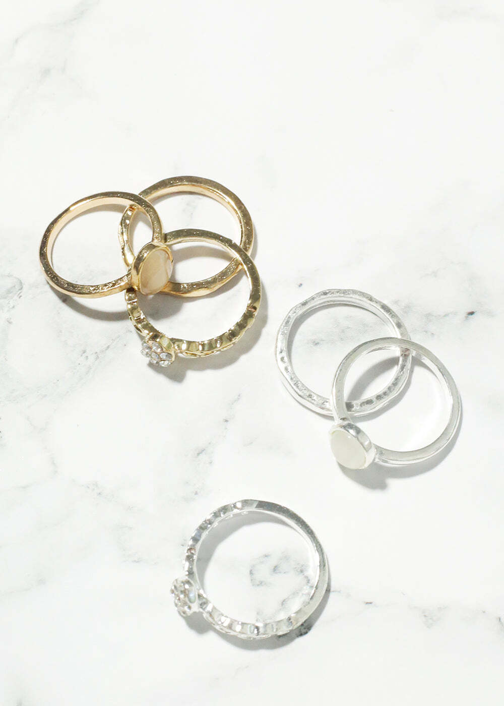 3 Piece Gem and Rhinestone Rings