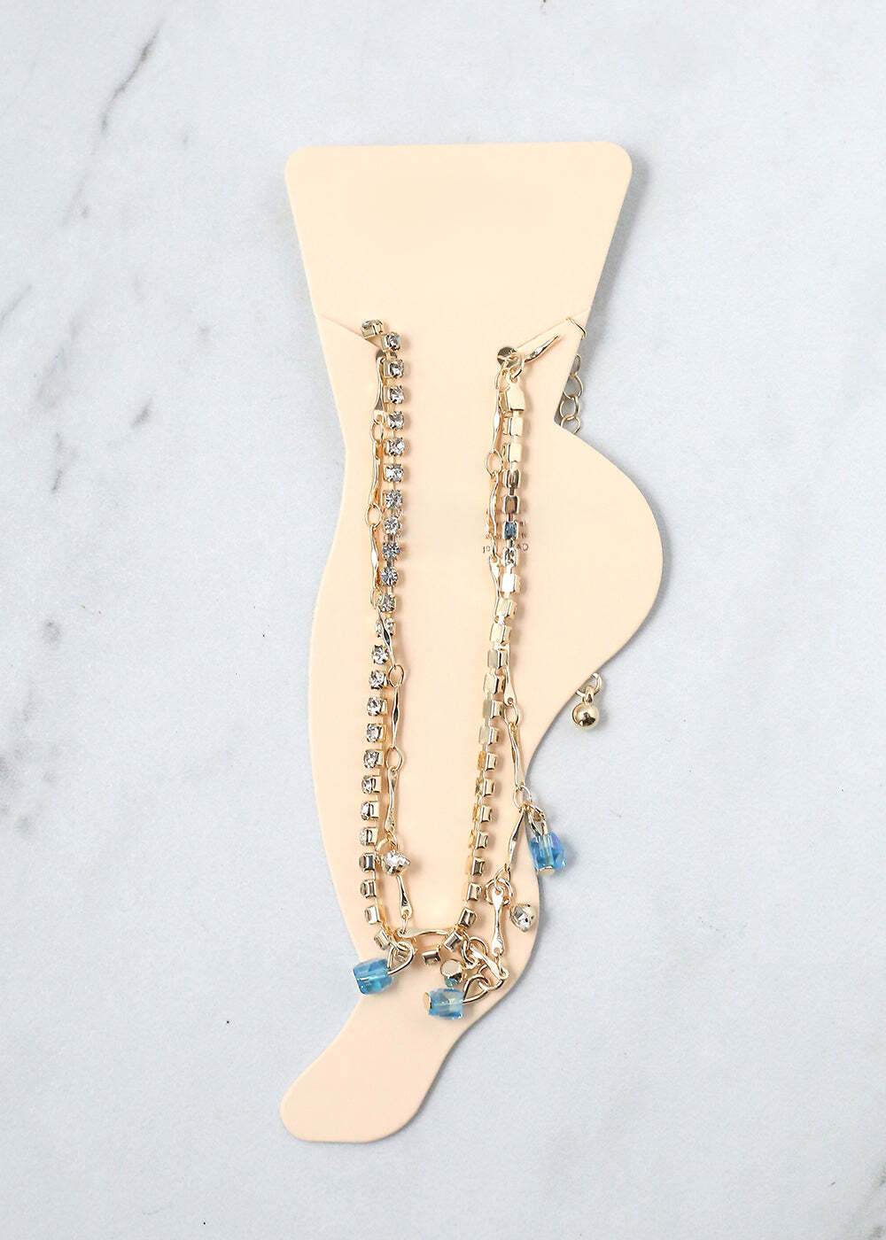 2-Layer Crystal Beads Anklet