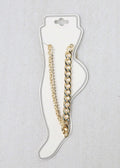 3-Layered Chain and Rhinestone Anklet