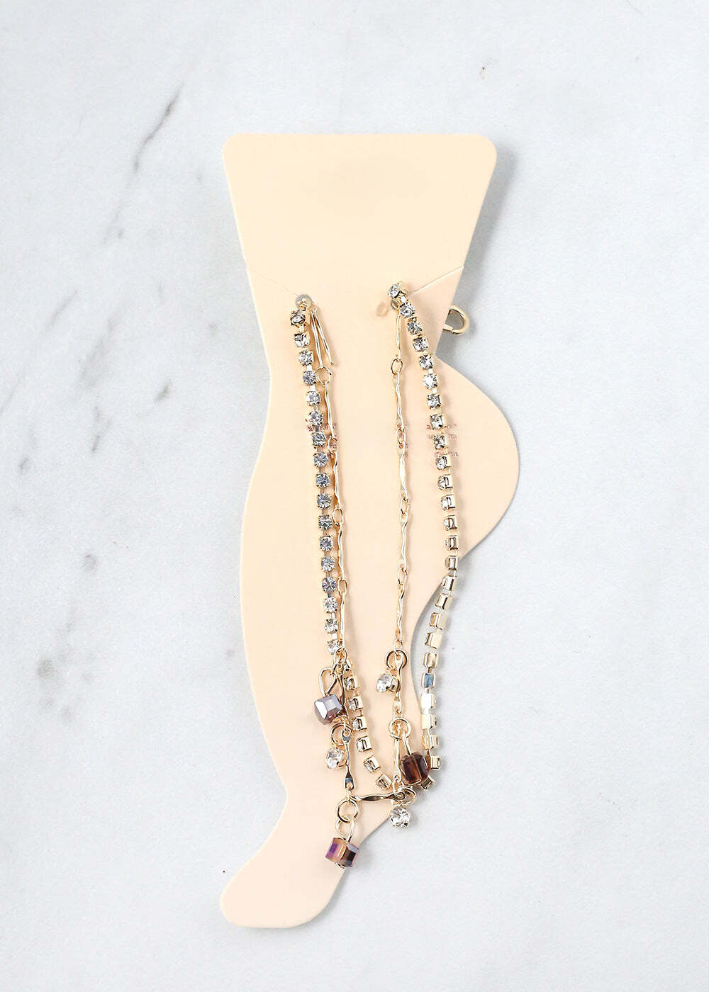 2-Layer Crystal Beads Anklet