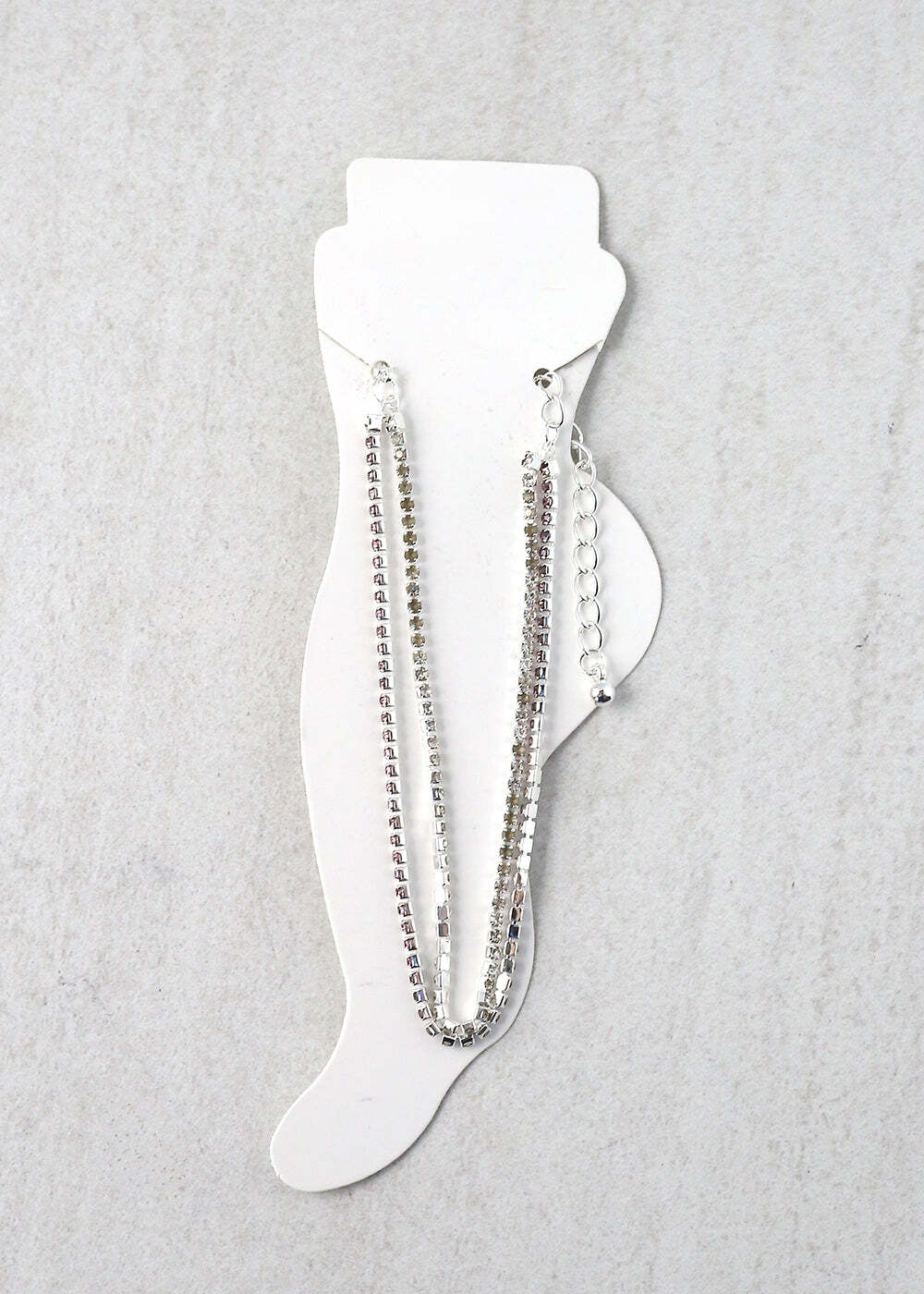 2-Layered Rhinestone Anklet